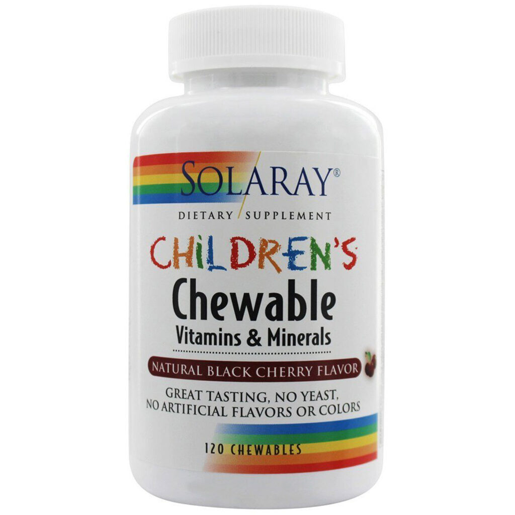 Solaray Multivitamínico Infantil Mastigável Sabor Cereja - 120 Unidades