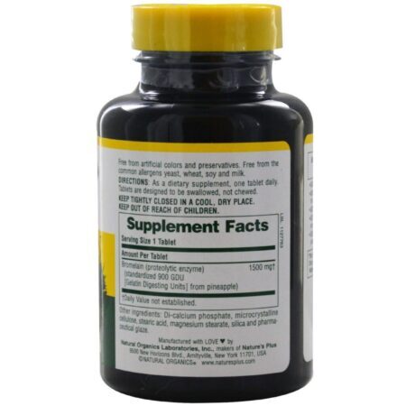 Nature's Plus Ultra Bromelaína 1500 mg - 60 Tabletes: Sua Aliada Natural para Bem-Estar e Saúde Digestiva - Imagem 2