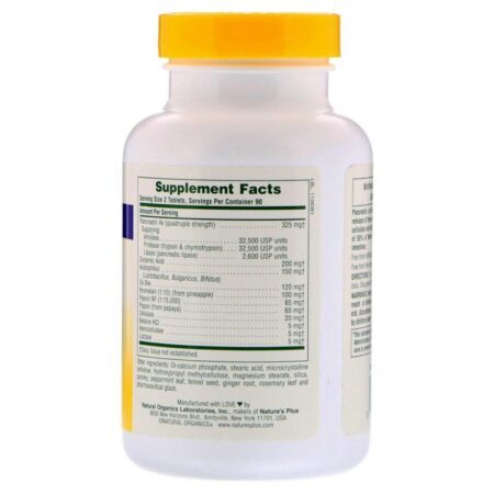 Nature's Plus Ultra Zyme 180 Tabletes: Enzimas Digestivas Essenciais para Saúde Intestinal - Imagem 2