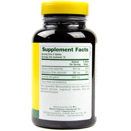 Nature's Plus Dolomita 44 Grãos - 300 Tabletes: Suplemento Mineral Essencial para o Bem-Estar - Imagem 2