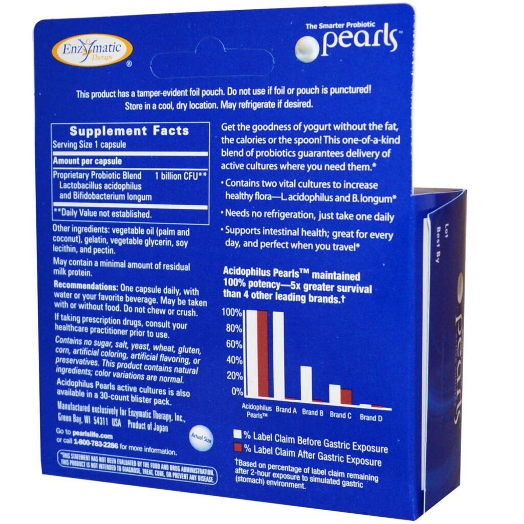 Enzymatic Therapy Acidophilus Pérolas - Saúde Intestinal e Bem-Estar com 90 Pérolas - Imagem 2