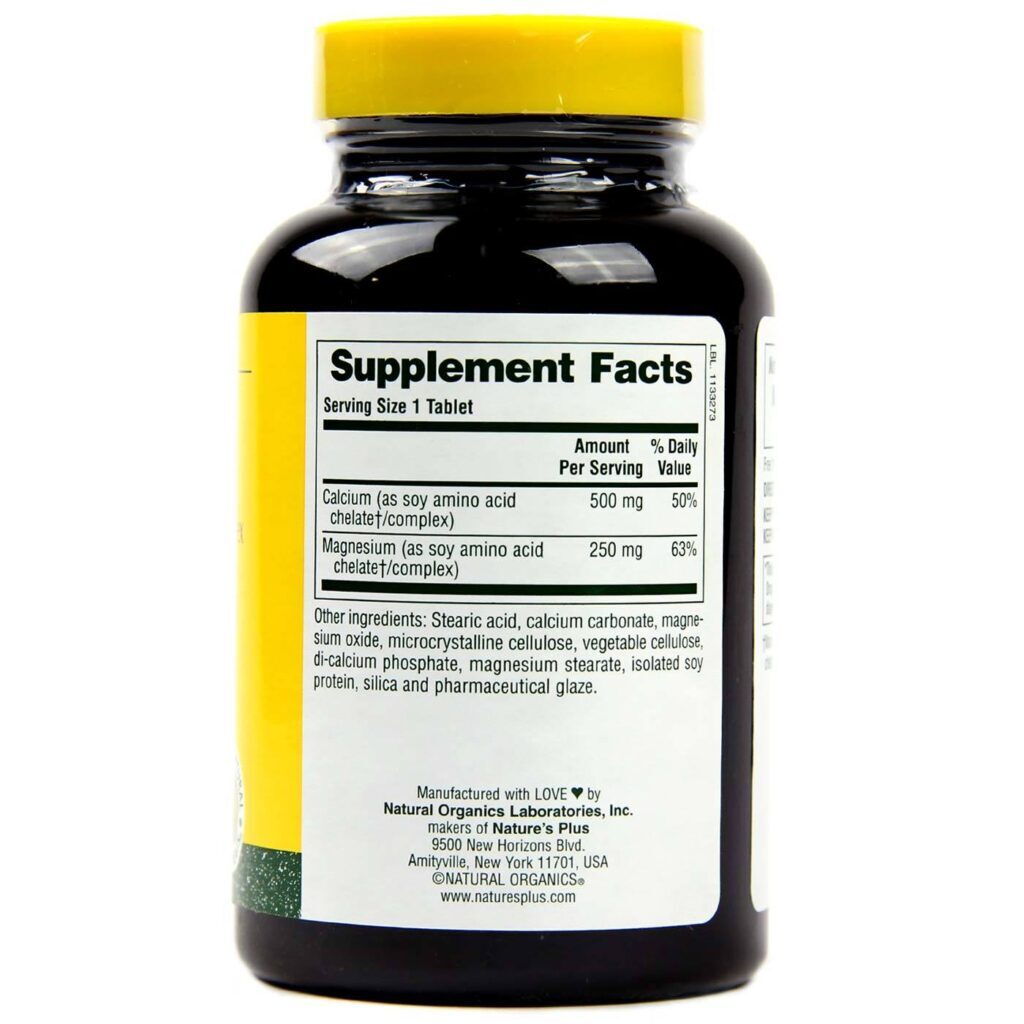 Nature's Plus Cal / Mag 500/250 mg - 90 Tabletes: Cálcio e Magnésio Essenciais para Sua Saúde Óssea e Bem-Estar - Imagem 2