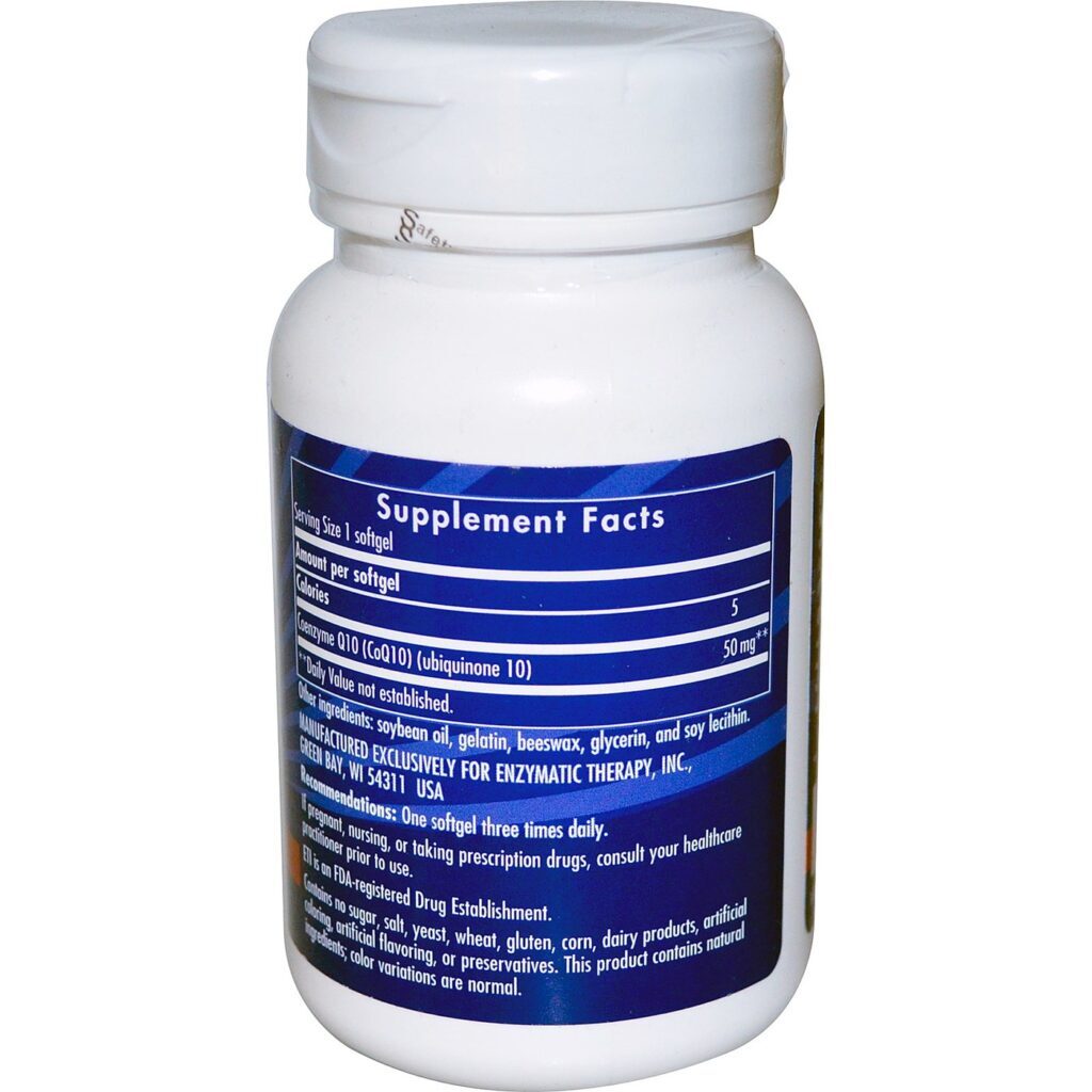 Enzymatic Therapy CoQ10 50 mg 60 Cápsulas: Energia e Saúde Cardiovascular para Você - Imagem 2