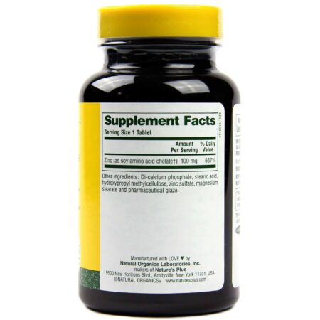 Nature's Plus, Mega Zinco 100 mg - 90 Tabletes - Image 2