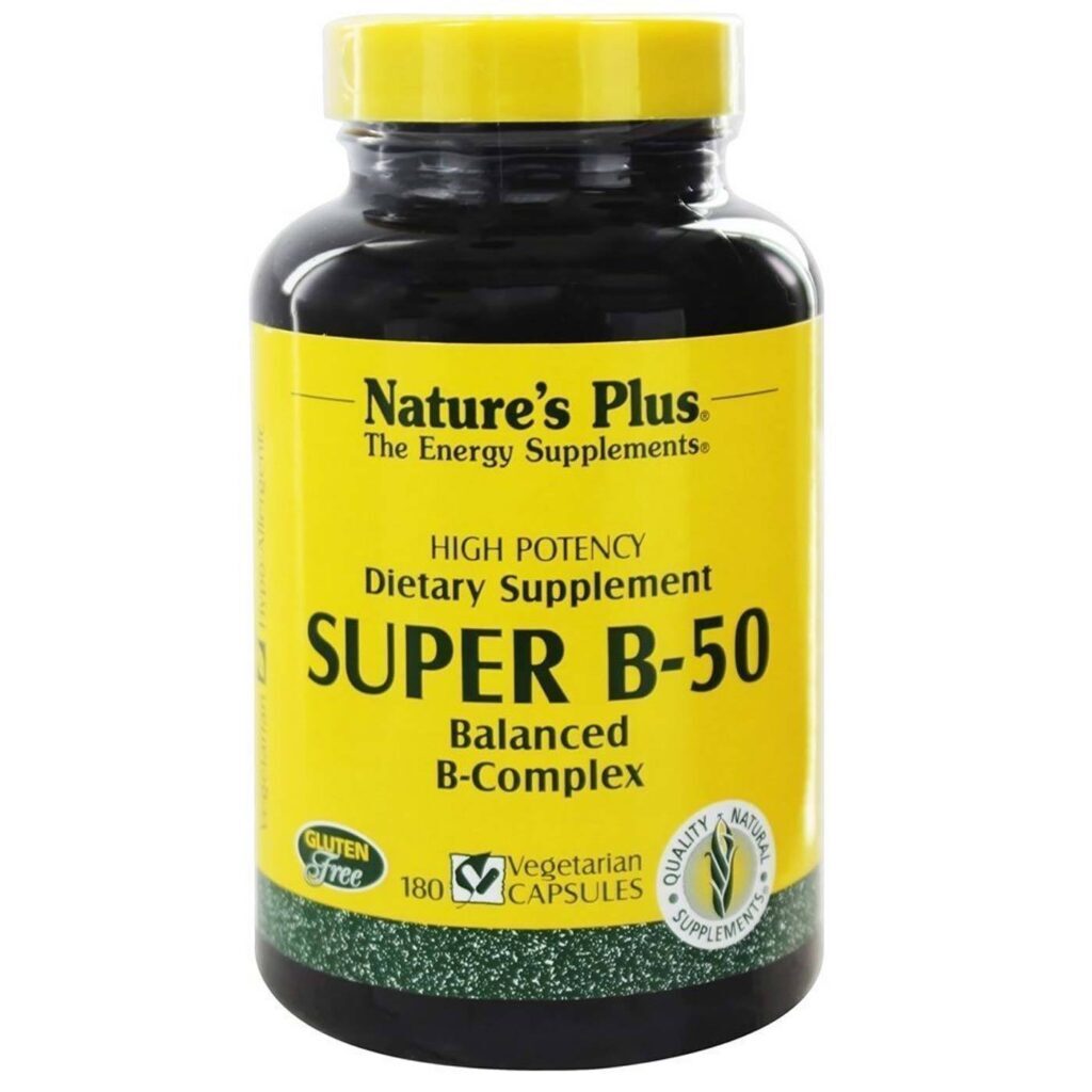 Nature's Plus Super B-50: Complexo de Vitaminas B Essenciais em 60 Cápsulas Vegetarianas para Energia e Bem-Estar