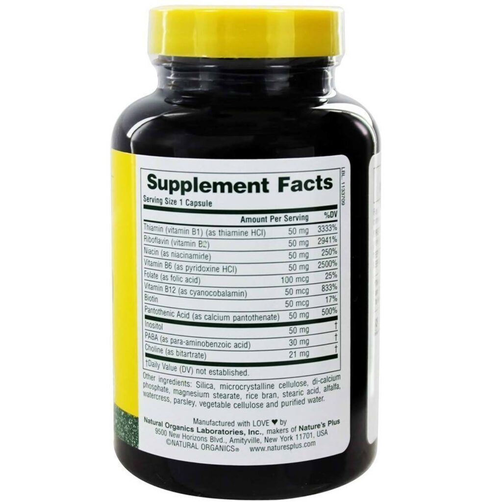 Nature's Plus Super B-50: Complexo de Vitaminas B Essenciais em 60 Cápsulas Vegetarianas para Energia e Bem-Estar - Imagem 2
