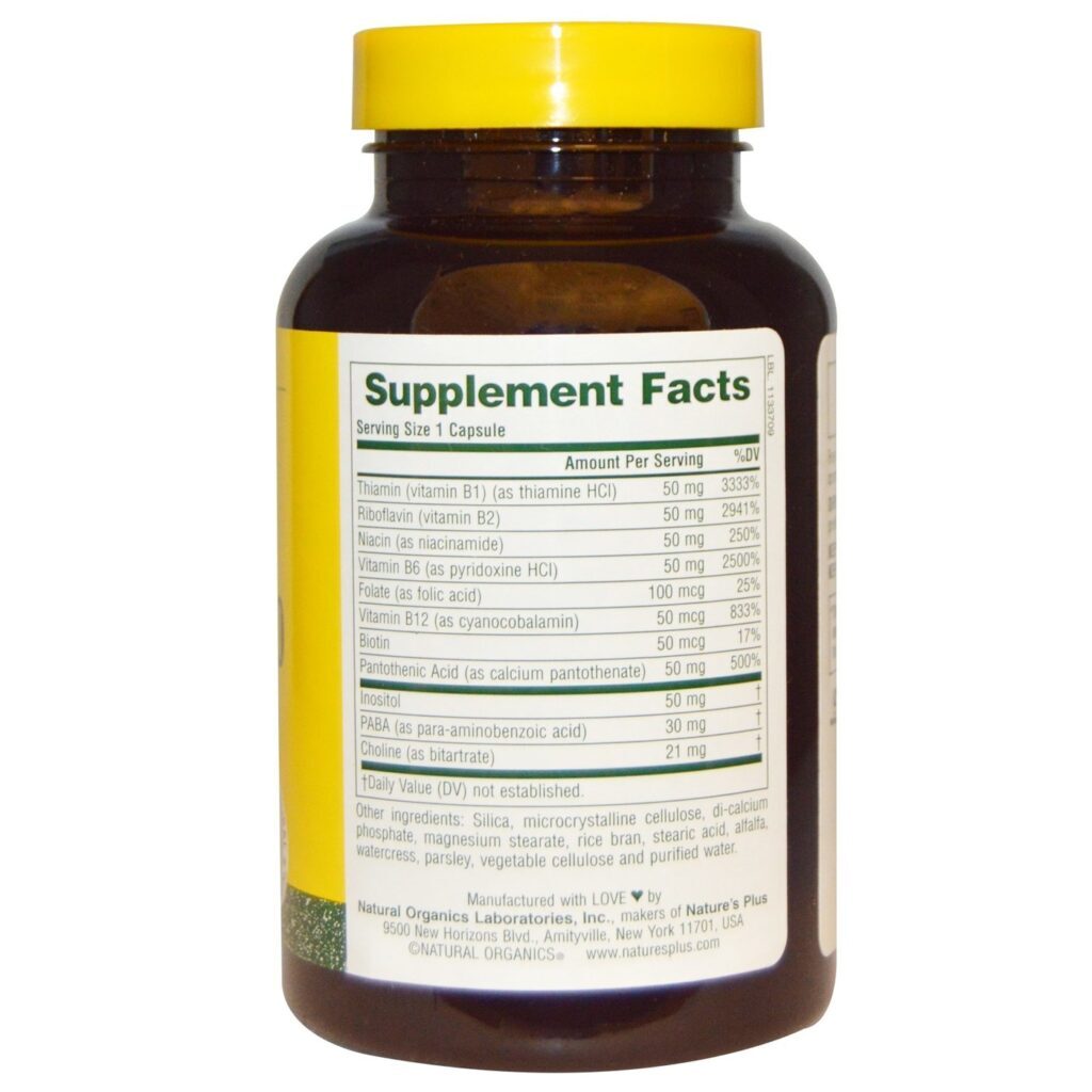 Nature's Plus Super B-50: Complexo de Vitaminas B para Energia e Bem-Estar - 180 Cápsulas Vegetarianas - Imagem 2