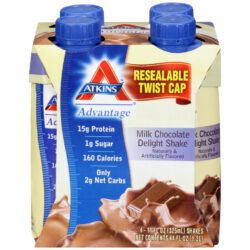 Atkins Advantage Milk Shake Chocolate - 4 Shakes 325mL Cada: Sabor Intenso e Nutrição