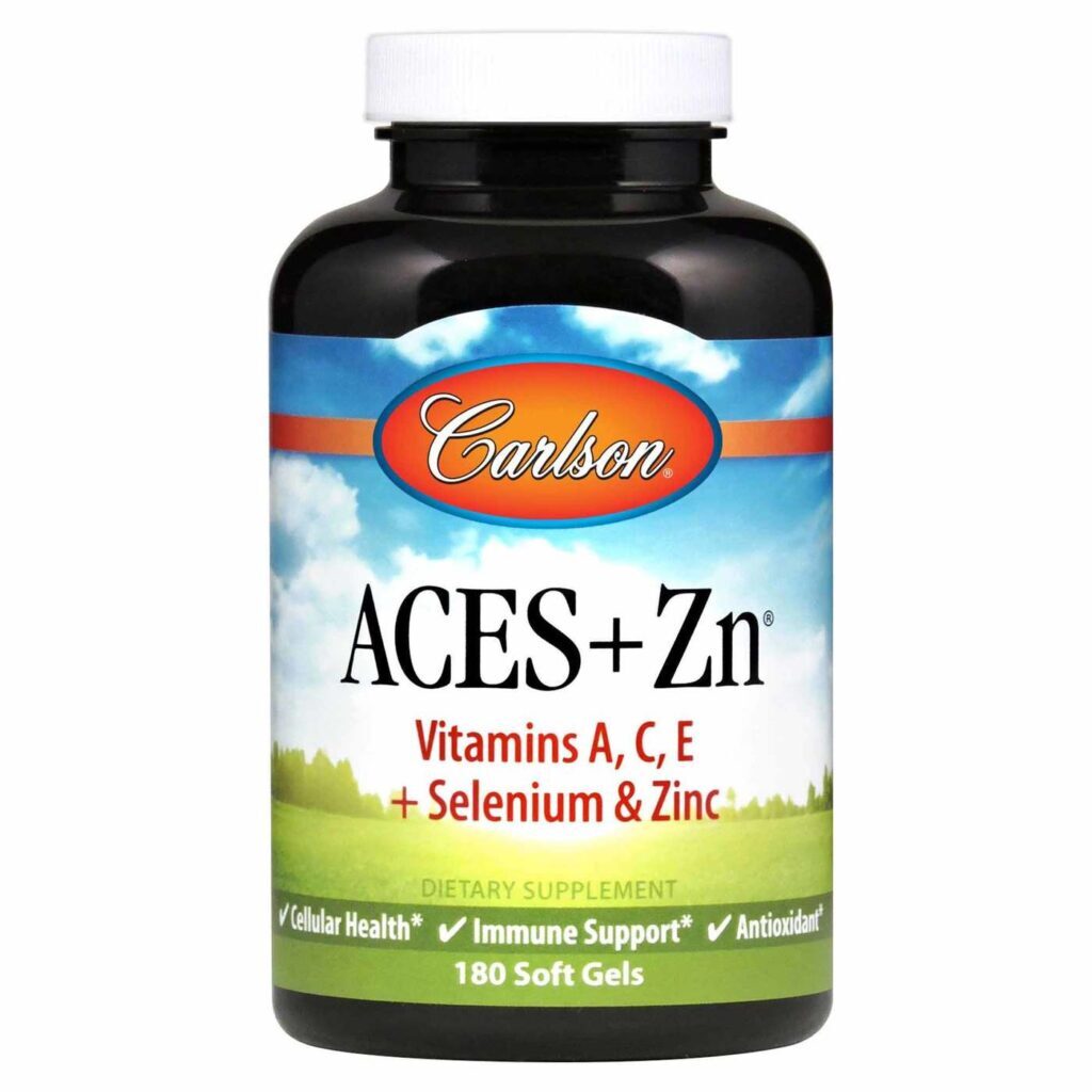 Carlson Labs Aces mais Zinco - 180 Cápsulas: Potencialize Sua Saúde com Antioxidantes Essenciais