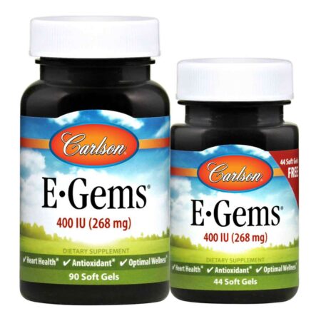 Carlson Labs E-Gems 400 IU 90 Cápsulas mais 44