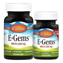 Carlson Labs E-Gems Vitamina E 400 UI 90 Cápsulas + 44 Grátis - Saúde Antioxidante Essencial