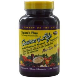 Nature's Plus Source of Life Multivitamínico Sem Ferro - 180 Mini Tabletes de Alta Absorção