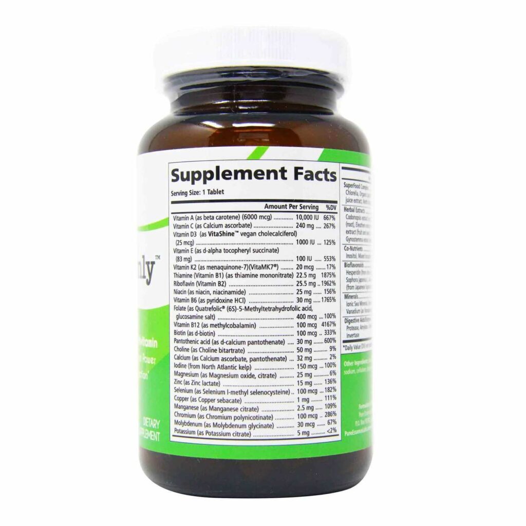 Pure Essence Labs One'n'Only Multivitamínico - 90 Tabletes: Energia e Vitalidade Essenciais - Imagem 2