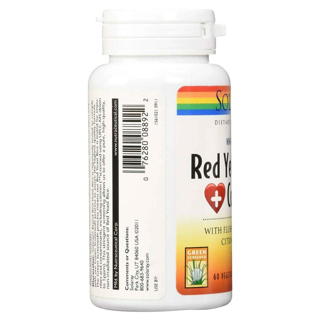 Solaray Levedura de Arroz Vermelho e CoQ10 - 60 Cápsulas Vegetarianas para Saúde Cardiovascular - Imagem 4
