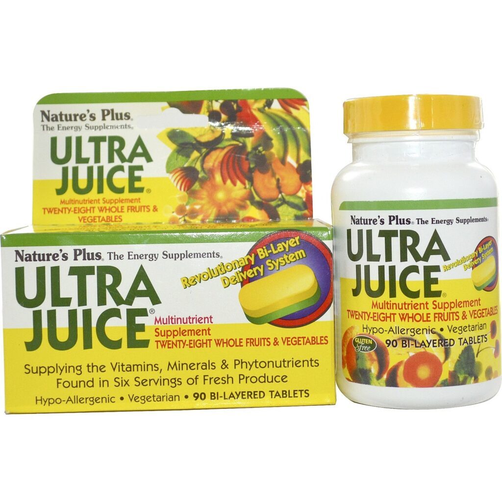 Nature's Plus Ultra Juice Multivitamínico 90 Tabletes - Saúde Completa