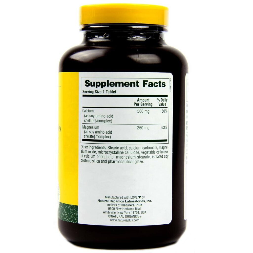 Nature's Plus Cal / Mag 500/250 mg - 180 Tabletes: Essencial para Ossos Fortes e Saúde Geral - Imagem 2