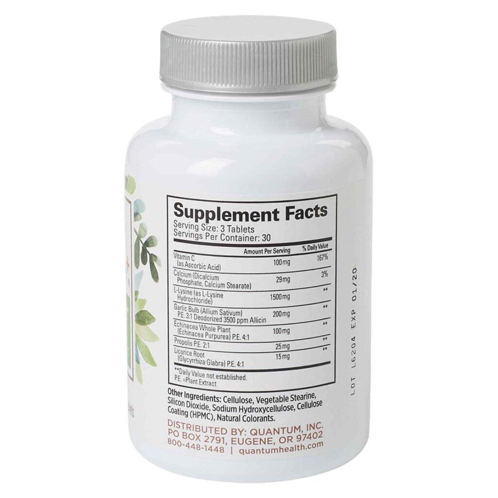 Quantum Super Lisina 1000mg - 90 Tabletes para a Saúde Imunológica e Colágeno - Imagem 2