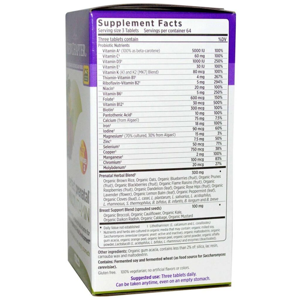 New Chapter Perfeito Pré-Natal 96 Tabletes - Nutrição Essencial para Gestantes - Imagem 2