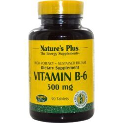 Nature's Plus Vitamina B-6 500 mg Liberação Sustentada - 90 Tabletes Essenciais para o Seu Bem-Estar