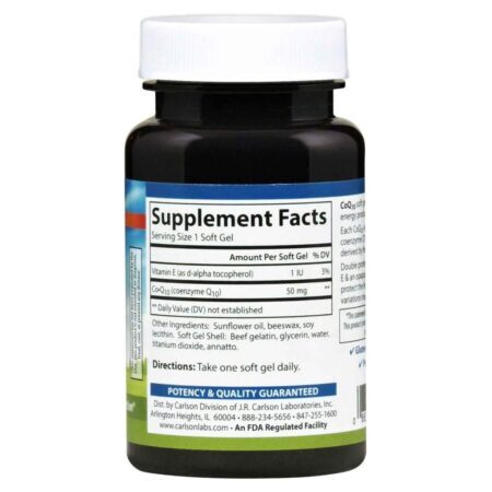 Carlson Labs CoQ10 50 mg 120 Cápsulas - Energia e Saúde Cardiovascular - Imagem 2