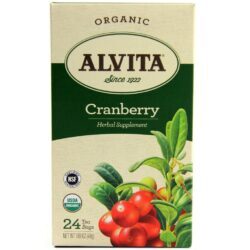 Alvita Chá de Cranberry - 24 Sacos de Chá para Bem-Estar e Saúde