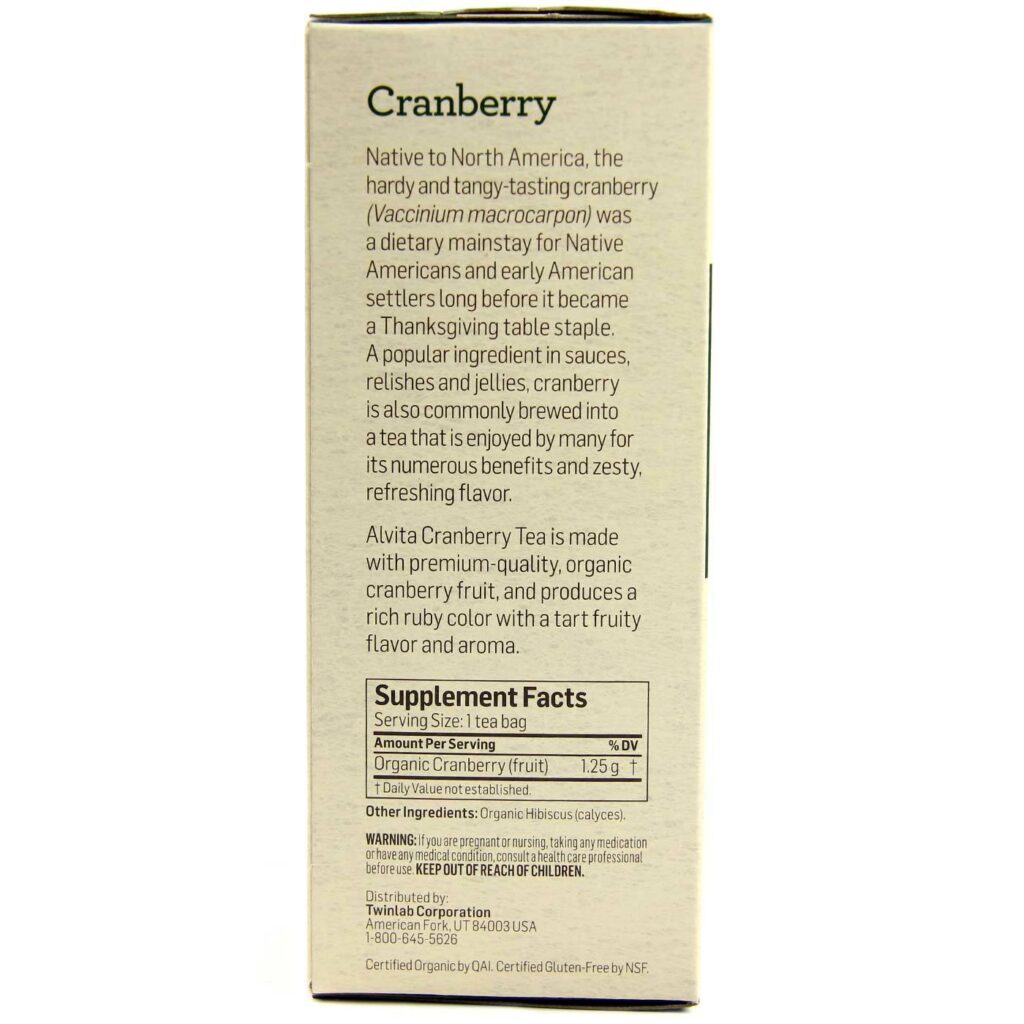 Alvita Chá de Cranberry - 24 Sacos de Chá para Bem-Estar e Saúde - Imagem 4