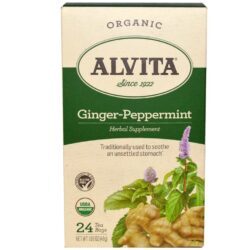 Alvita Chá de Gengibre e Hortelã-pimenta - Refrescância e Bem-Estar com 24 Saquinhos