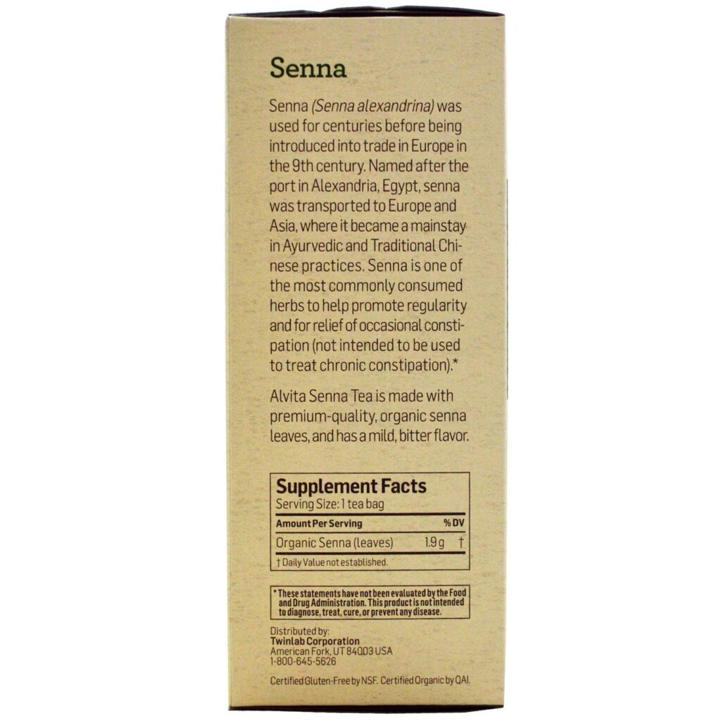 Alvita Senna Folhas de Chá - 24 Sachês para Bem-Estar Digestivo - Imagem 2