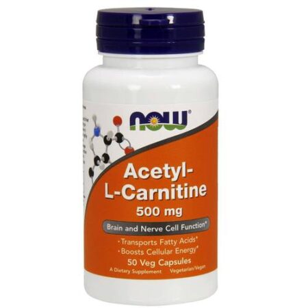 Now Foods Acetil-L-Carnitina 500 mg - 50 Cápsulas Vegetarianas