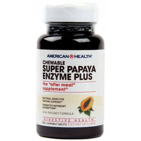 American Health, Super Enzima de Mamão (Papaya) - Sem açúcar - 90 Comprimidos Mastigáveis