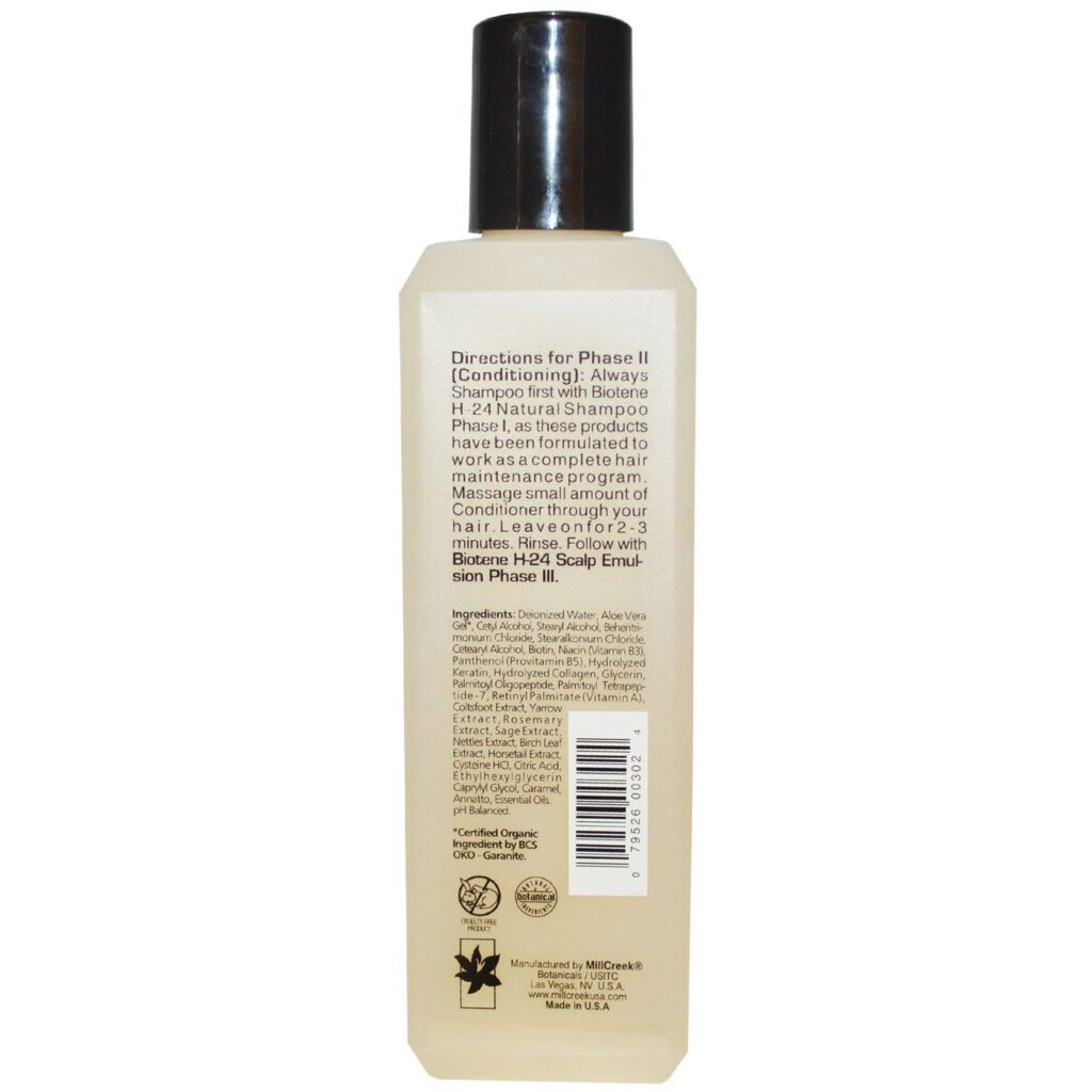 Mill Creek Biotene H-24 Condicionador Natural com Biotina - Nutrição Capilar Profunda - 250mL - Imagem 2