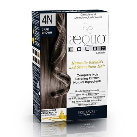 AEQUO®, Coloração Permantente Natural para o Cabelo, 4 N Castanho Café - Uma Aplicação