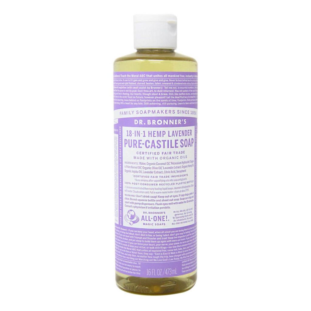 Sabonete Líquido Dr. Bronner's Pure Lavender Castela 473ml: Limpeza Versátil e Natural para seu Dia a Dia