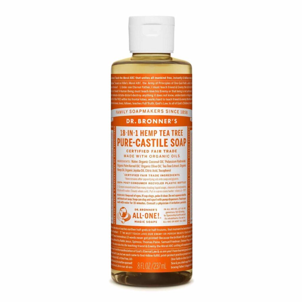 Dr. Bronner's Sabão Castela Puro Melaleuca 237ml - Limpeza Versátil e Natural