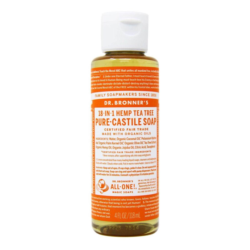 Sabão Líquido Dr. Bronner's Tea Tree Puro Castela 473ml: Limpeza Profunda e Natural para o seu Dia a Dia
