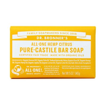 Dr Bronner Orgânico Pure Castela Bar Soap Citrus 5 oz