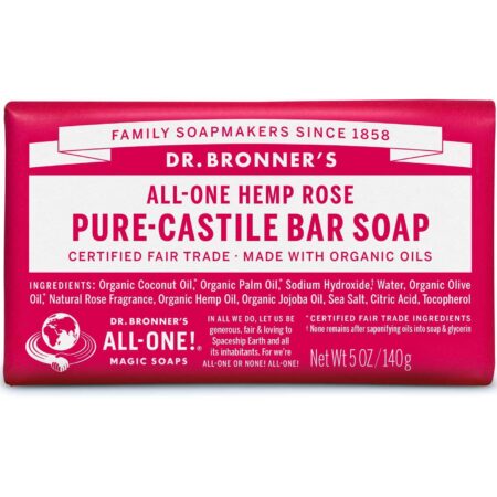 Dr Bronner Orgânico Pure Castela Bar Soap Rose 5 oz