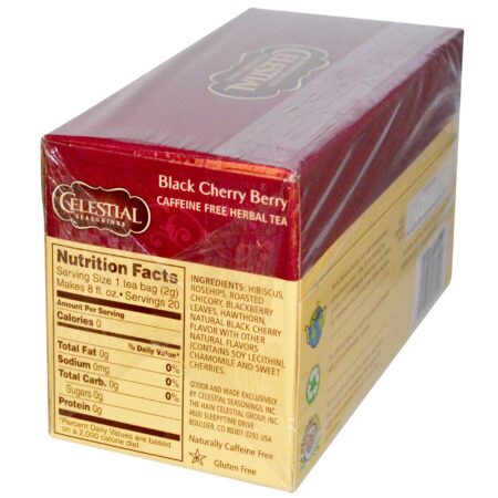 Celestial Seasonings, Chá de Cereja Preta - 20 Saquinhos - Image 2