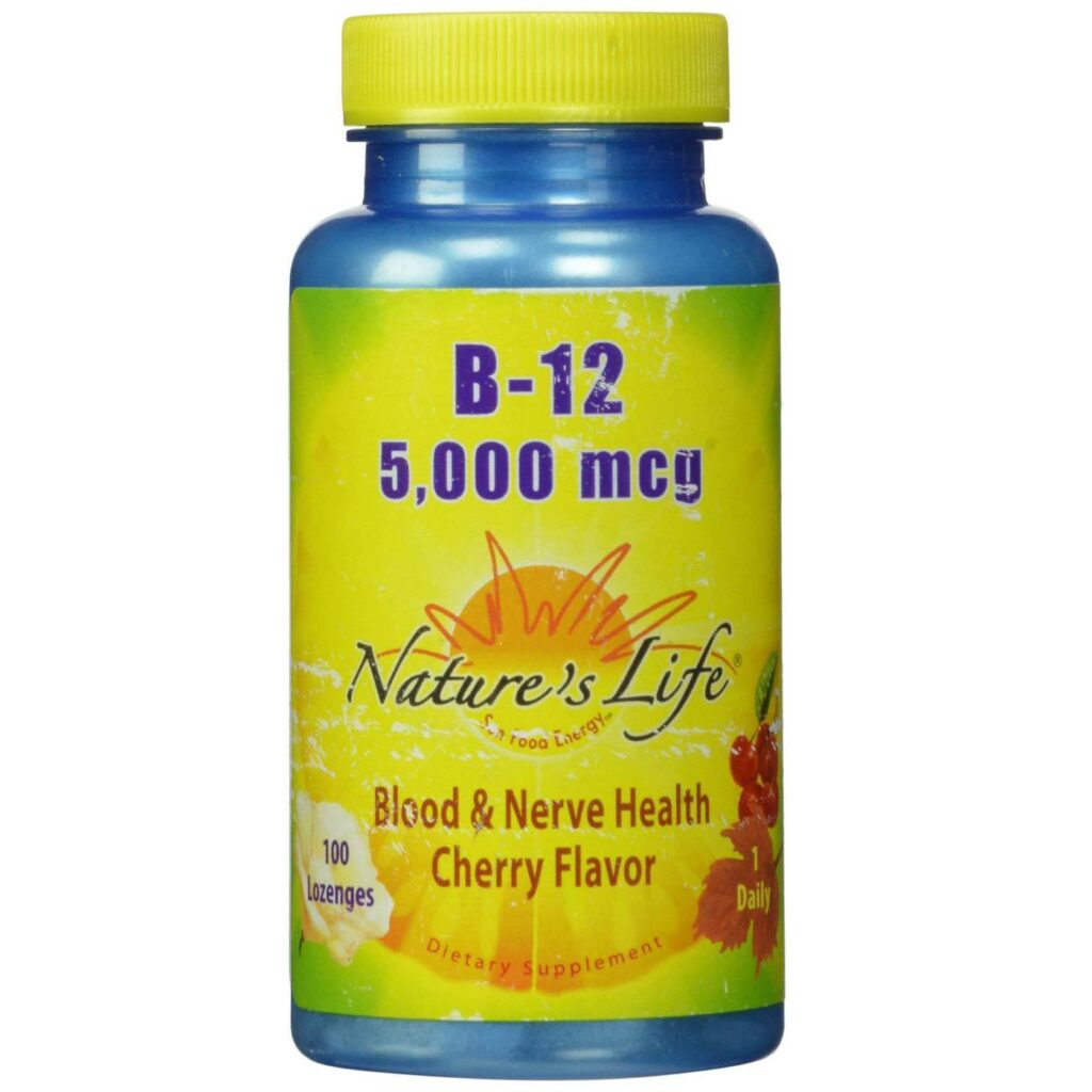 Nature's Life B-12 5000 mcg Cereja 100 Pastilhas - Energia e Vitalidade para o Dia a Dia Brasileiro