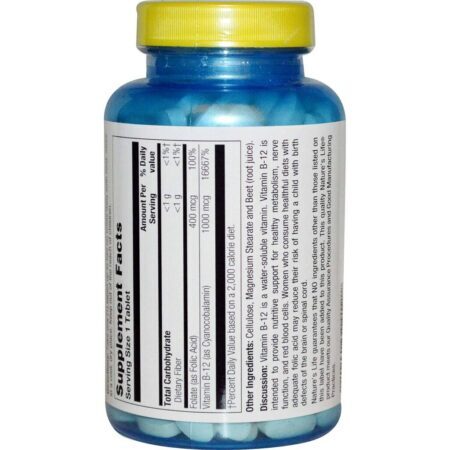 Nature's Life B-12 1000 mcg 250 Tabletes: Energia e Vitalidade Essenciais - Imagem 2