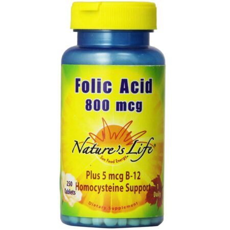 Nature's Life, Ácido Fólico 800 mcg - 250 Tabletes