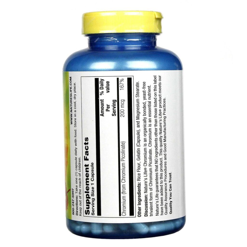 Nature's Life Cromo 200 mcg - 250 Cápsulas: Otimize seu Metabolismo com Pureza e Eficiência - Imagem 2