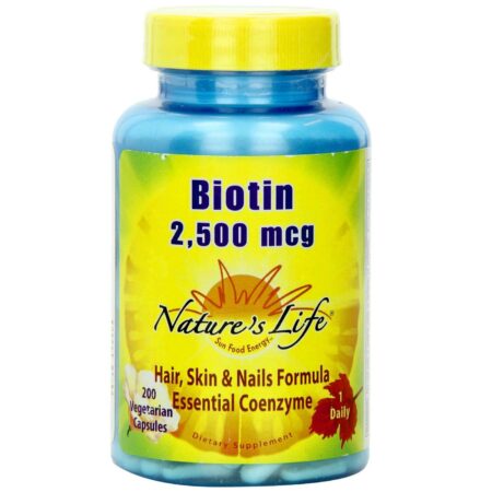 Nature's Life, Biotina 2500 mcg - 200 Cápsulas Vegetarianas