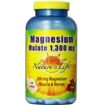 Nature's Life Malato de magnésio 1.300 mg - 250 Tabletes