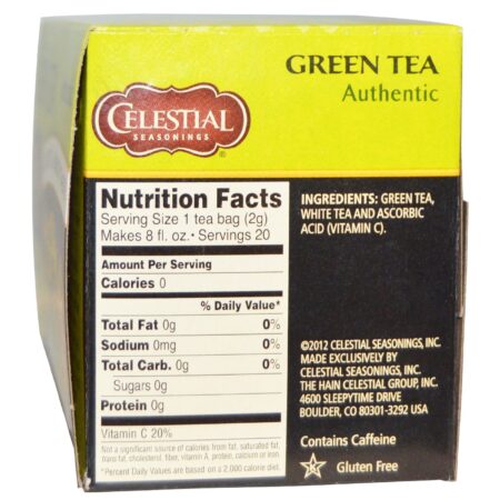 Celestial Seasonings, Chá Verde - 20 Sacos de Chá - Image 2