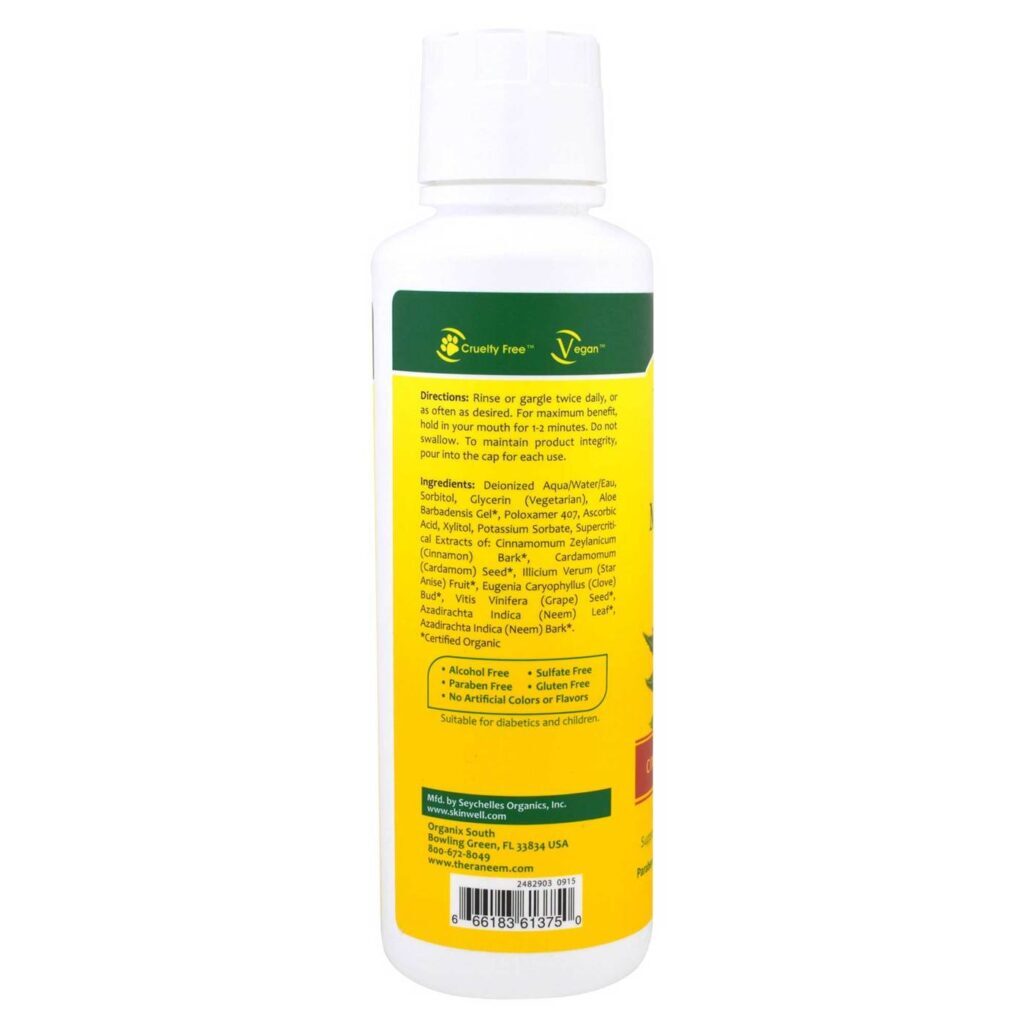 Organix South Enxaguante Bucal Neem e Canela 480ml - Higiene Oral Natural - Imagem 2