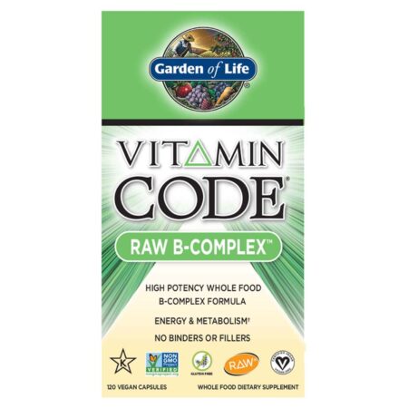 Garden of Life, Vitaminas do Complexo-B RAW - 120 Cápsulas Vegetarianas