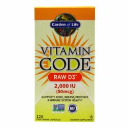 Garden of Life Vitamin Code Raw D3 2.000 UI - 120 Cápsulas Veganas