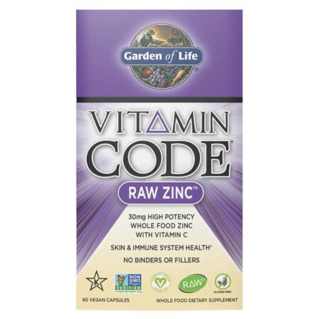 Garden of Life, Zinco com Vitamina C - 60 Cápsulas Vegetarianas