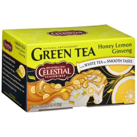 Celestial Seasonings, Chá Verde Limão Mel e Ginseng - 20 Saquinhos de Chá